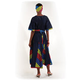 Denim African Print Dress