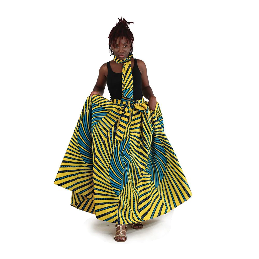 African Print Long Skirt